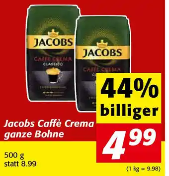 Nah&Frisch Jacobs Caffè Crema Ganze Bohne 500 g Angebot