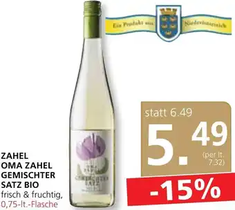 SPAR Gourmet Zahel Oma Zahel Gemischter Satz Bio 0,75 lt. Angebot