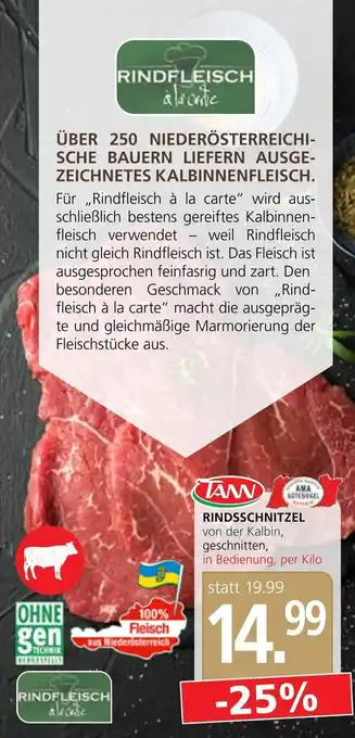 SPAR Gourmet Rindsschnitzel per kg Angebot