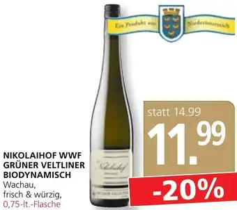 SPAR Gourmet Nikolaihof WWF Grüner Veltliner Biodynamisch 0,75 lt. Angebot
