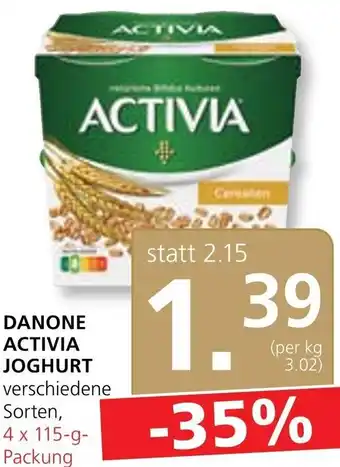 SPAR Gourmet Danone Activia Joghurt 4 x 115 g Angebot