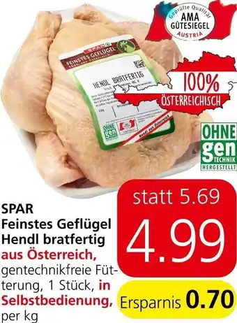 Eurospar Feinstes Geflügel Hendl Bratfertig per kg Angebot
