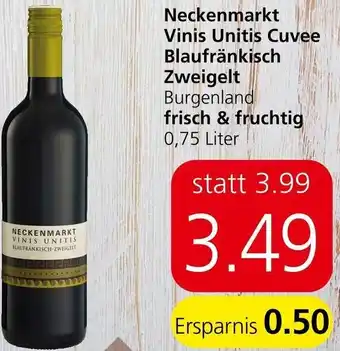 Eurospar Neckenmarkt Vinis Unitis Cuvee Blaufränkisch Zweigelt 0,75 Liter Angebot