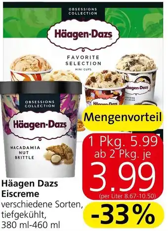 Eurospar Häagen Dazs Eiscreme 380 ml-460 ml Angebot