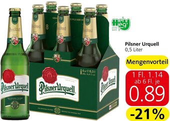 Eurospar Pilsner Urquell 0,5 Liter Angebot