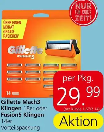 Eurospar Gillette Mach3 Klingen per kg Angebot