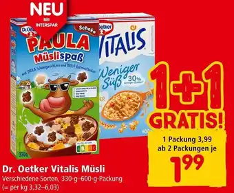 Interspar Vitalis Müsli 330 g-600 g Angebot
