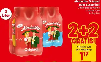 Interspar Almdudler Original oder Zuckerfrei 2 Liter Angebot