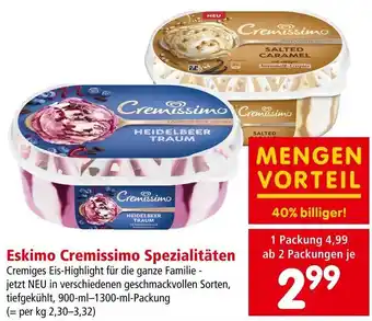 Interspar Eskimo Cremissimo Spezialitäten 900 ml-1300 ml Angebot