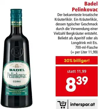 Interspar Badel Pelinkovac 700 ml Angebot