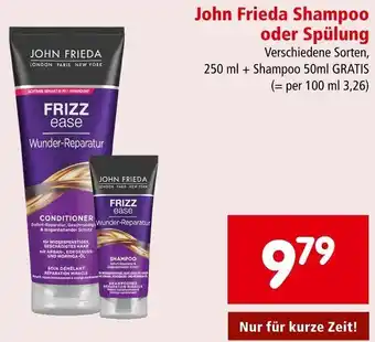 Interspar John Frieda Shampoo oder Spülung 250 ml+Shampoo 50 ml Angebot