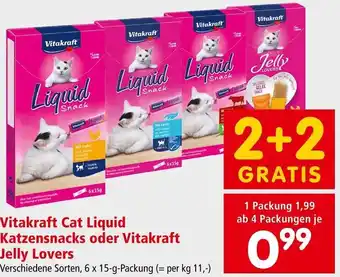 Interspar Vitakraft Cat Liquid Katzensnacks oder Vitakraft Jelly Lovers 6 x 15 g Angebot