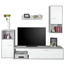 Möbelix Wohnwand Modern 4 Tlg. Aran Betonoptik/Perlweiß Angebot