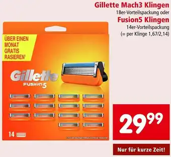 Interspar Gillette Mach3 Klingen oder Fusion5 Klingen Angebot