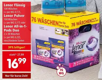 Interspar Lenor Flüssig, Lenor Pulver oder Lenor All-in-1 Pods Dou Angebot