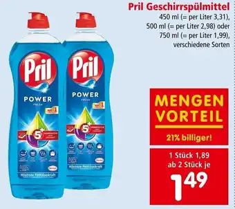 Interspar Pril Geschirrspülmittel 450 ml Angebot