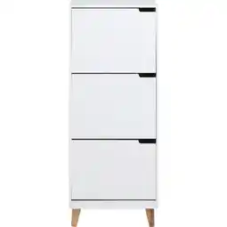 Möbelix Schuhschrank Mitra Weiß Dekor 3 Klappen B: 47 cm Angebot