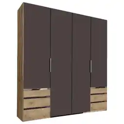 Möbelix Drehtürenschrank mit Laden 200cm Level 36a, Graphit/Eiche Angebot