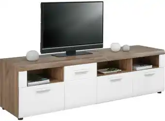 Möbelix TV-Lowboard Avensis B: 190 cm Kraft Eiche, Weiß Angebot