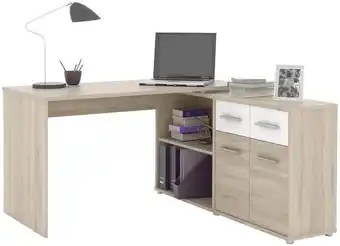 Eckschreibtisch mit Stauraum B 138cm H 74,6cm Raf 12, Eiche