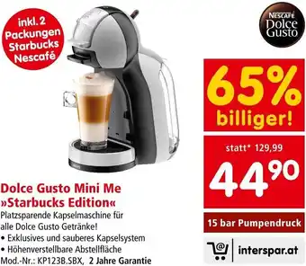 Interspar Dolce Gusto Mini Me Starbucks Edition Angebot