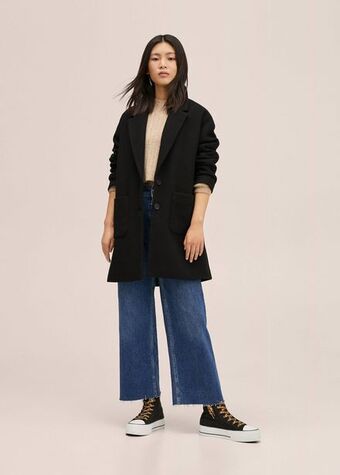 Mango Gerader mantel mit revers Angebot