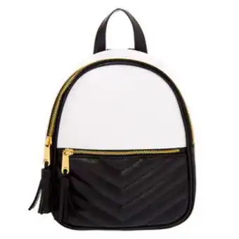 Claire's Quilted chevron black & white small backpack Angebot