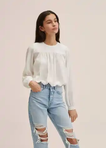 Mango Fließende bluse mit ballonärmeln Angebot