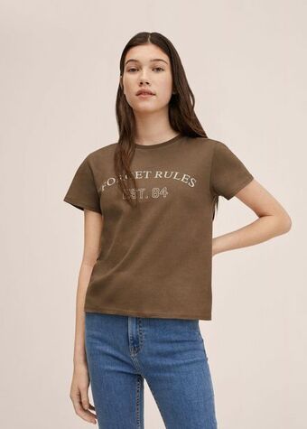 Mango T-shirt mit schriftzug Angebot