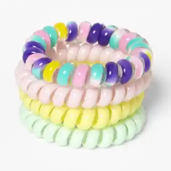 Claire's Pastel spiral hair ties - 4 pack Angebot