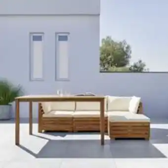 Mömax Loungegarnitur massivholz "pia" weiß, outdoorstoff Angebot