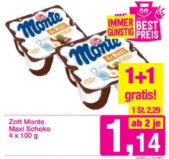 Sutterlüty Zott Monte Maxi Schoko 100 g Angebot