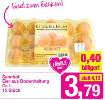 Sutterlüty Sennhof Eier Aus Bodenhaltung Gr. L 15 Stück Angebot