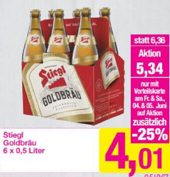Sutterlüty Stiegl Goldbräu 0,5 Liter Angebot