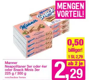 Sutterlüty Manner Neapolitaner 3er Oder 4er Oder Snack Minis 3er 225g/300 g Angebot