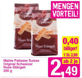 Sutterlüty Maitre Patissier Suisse Original Schweizer Nuss Stängeli 250 g Angebot