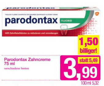 Sutterlüty Parodontax Zahncreme 75 ml Angebot
