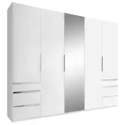 Möbelix Drehtürenschrank mit Spiegel 250cm Level 36a, Weiß Dekor Angebot