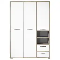 Möbelix Drehtürenschrank mit Laden 138cm Moon, Weiß Dekor Angebot