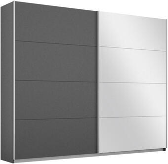 Möbelix Schwebetürenschrank mit Spiegel 226cm Belluno, Grau Metallic Angebot