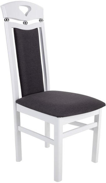 Möbelix Esszimmerstuhl Berta Webstoff Schwarz Gepolstert, Beine Weiß Angebot