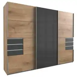 Möbelix Schwebetürenschrank mit Laden 270cm Saigon, Eiche/Graphit Angebot