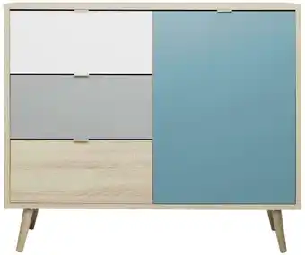 Möbelix Kommode B 103cm Cuba 1-Trend, Eiche Dekor/Grau, Weiß, Petrol Angebot