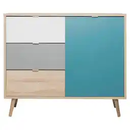 Möbelix Kommode B 103cm Cuba 1-Trend, Eiche Dekor/Grau, Weiß, Petrol Angebot