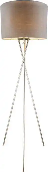 Möbelix Stehlampe Paco Grau Dreibeinig mit Textil-Schirm Angebot