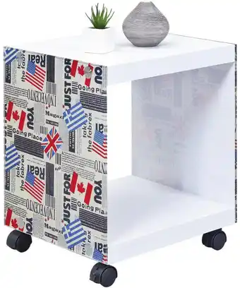 Möbelix Couchtisch mit Ablagefach + Rollen Flagcube, Weiß/Mix Angebot