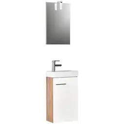 Möbelix Badmöbel-Set 3-Teilig inkl. Led Kim 40cm, Weiß Angebot