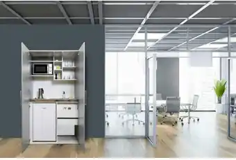 Möbelix Schrankküche mit Kühlschrank + Mikrowelle 104 cm Modern Angebot