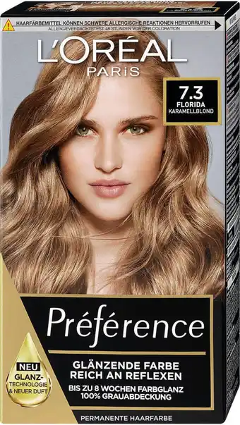 dm L'Oréal Préférence Permanente Haarfarbe - Nr. 7.3 Florida Karamellblond Angebot