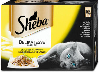 dm Sheba Katzenfutter Delikatesse in Gelee Geflügel Variationen Angebot